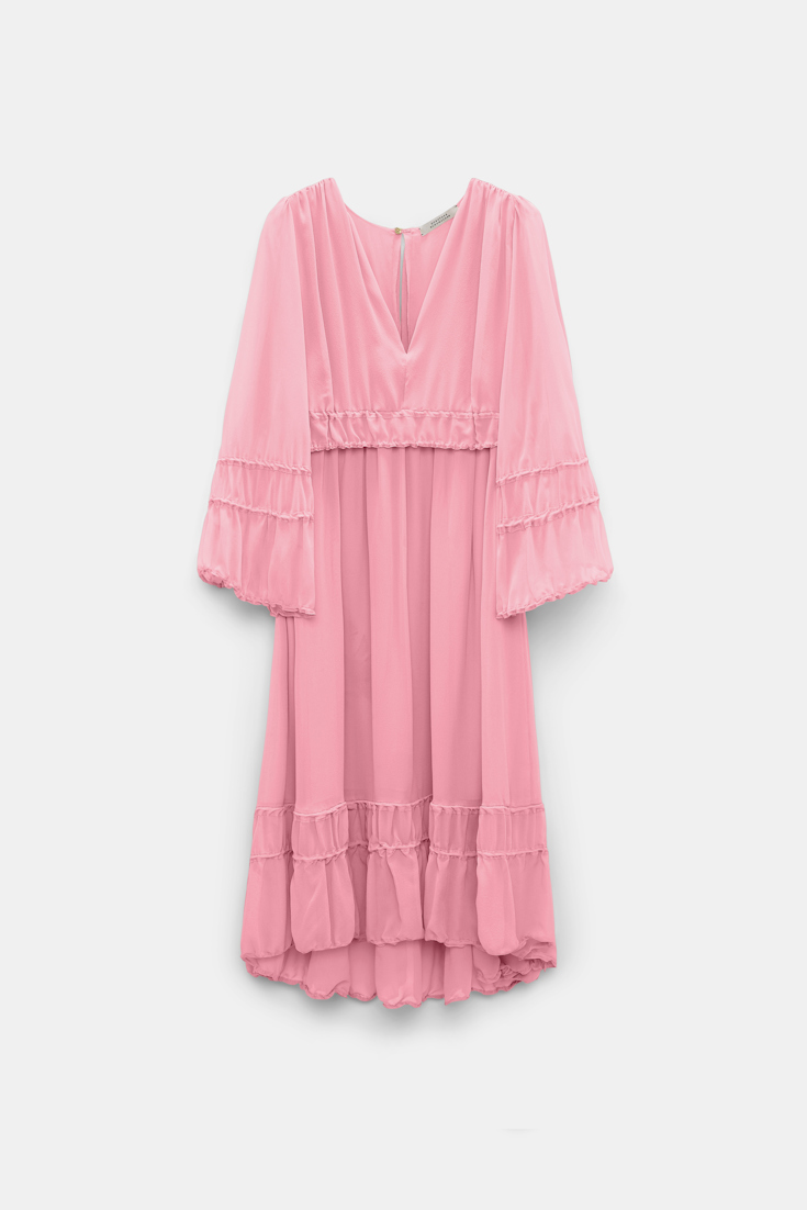 Dorothee Schumacher Langarmkleid aus Seiden-Georgette candy pink