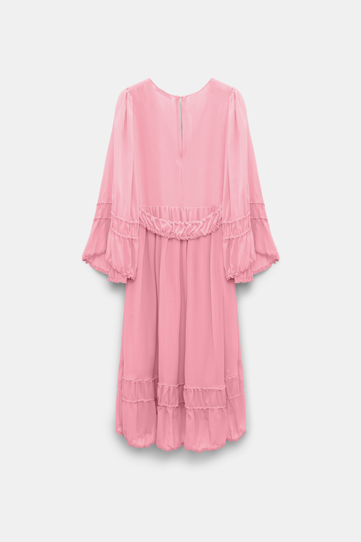 Dorothee Schumacher Langarmkleid aus Seiden-Georgette candy pink