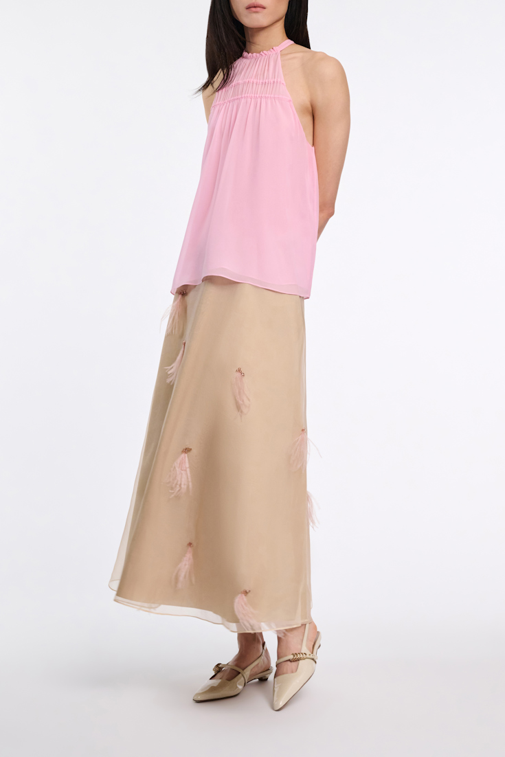 Dorothee Schumacher Neckholder-Top aus Seiden-Georgette candy pink