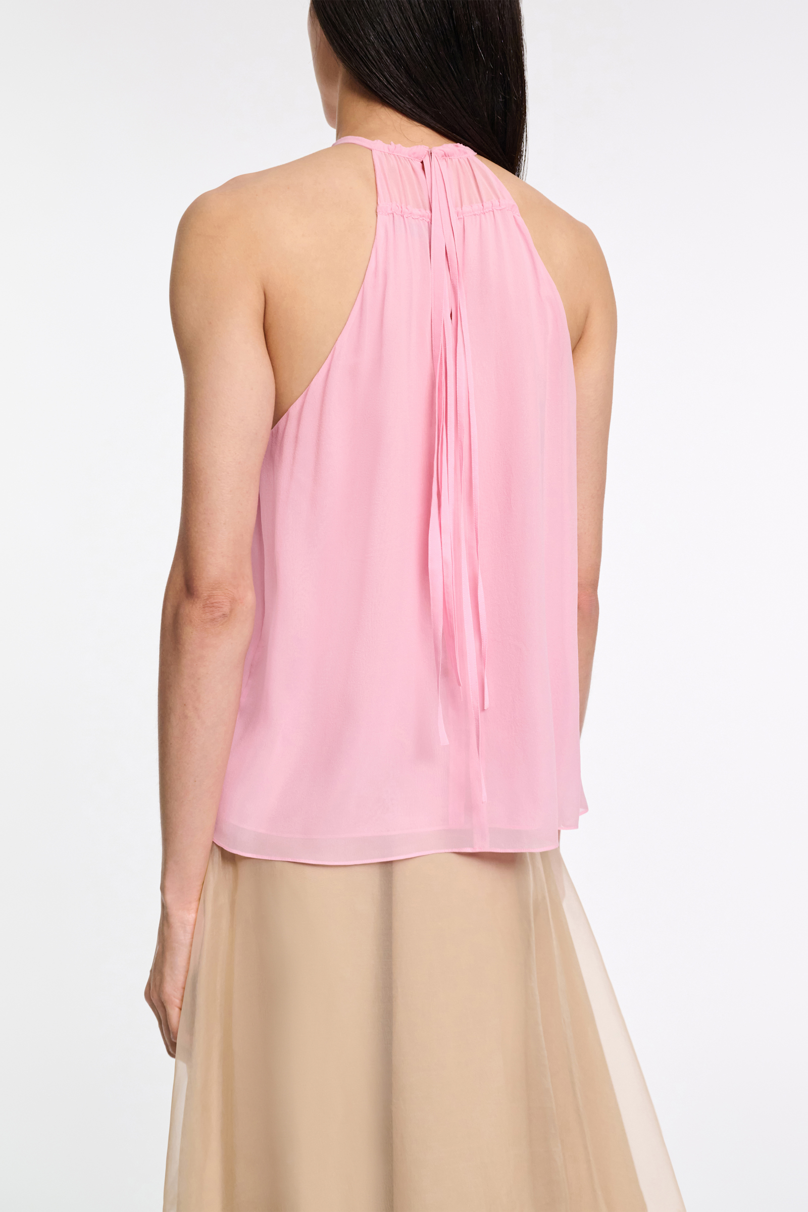 Dorothee Schumacher Neckholder-Top aus Seiden-Georgette candy pink