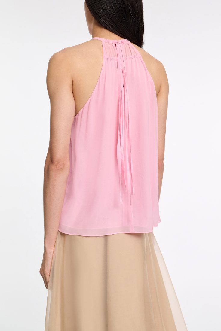 Dorothee Schumacher Neckholder-Top aus Seiden-Georgette candy pink