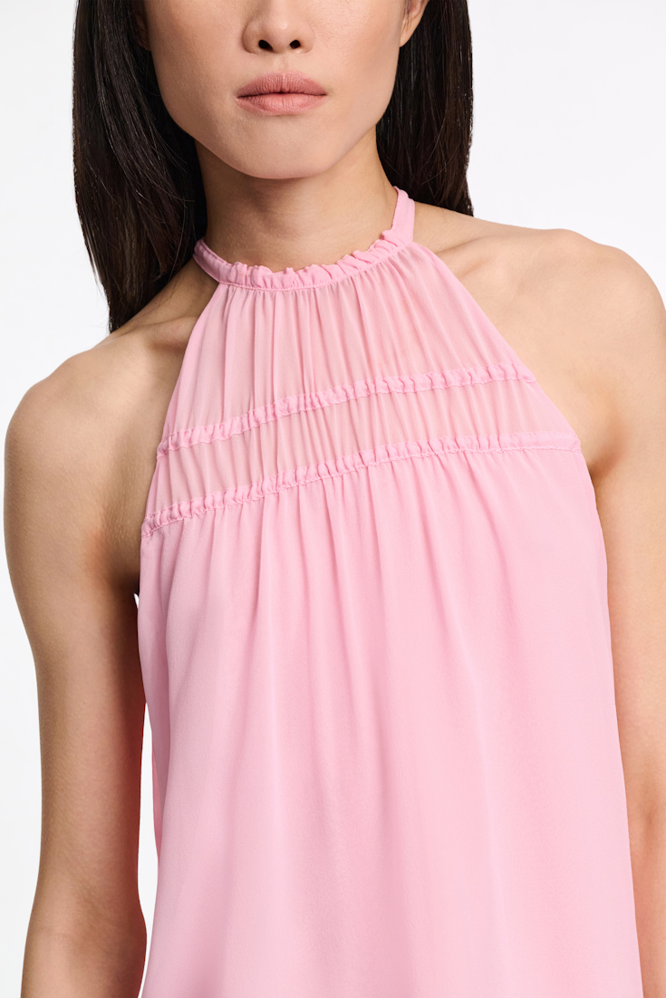 Dorothee Schumacher Neckholder-Top aus Seiden-Georgette candy pink