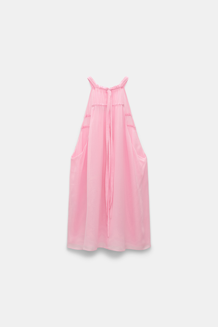 Dorothee Schumacher Neckholder-Top aus Seiden-Georgette candy pink