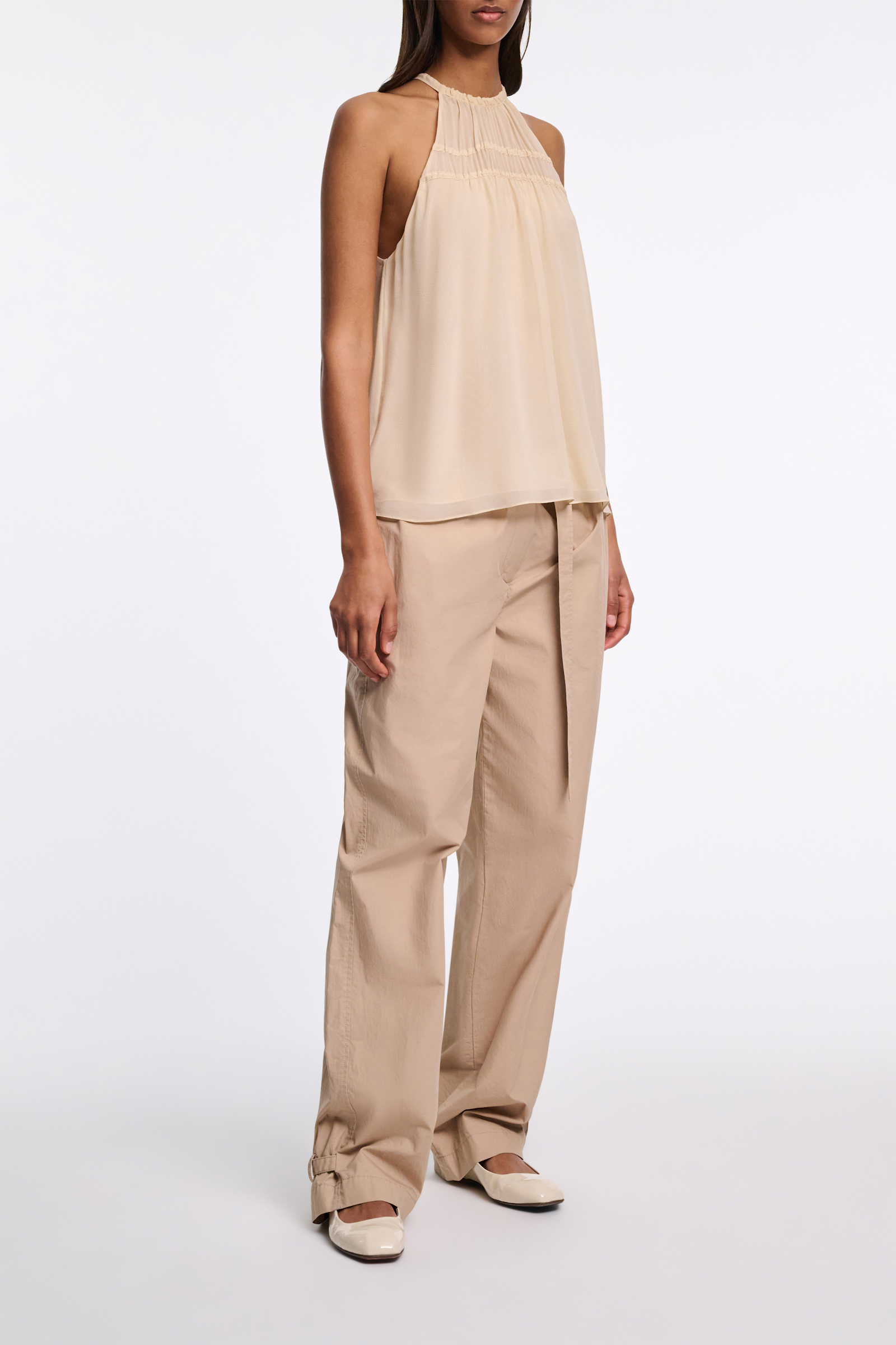 Dorothee Schumacher Neckholder-Top aus Seiden-Georgette soft sand