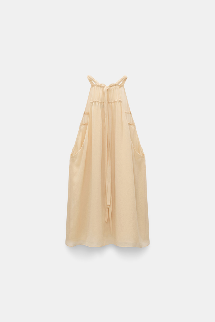 Dorothee Schumacher Neckholder-Top aus Seiden-Georgette soft sand