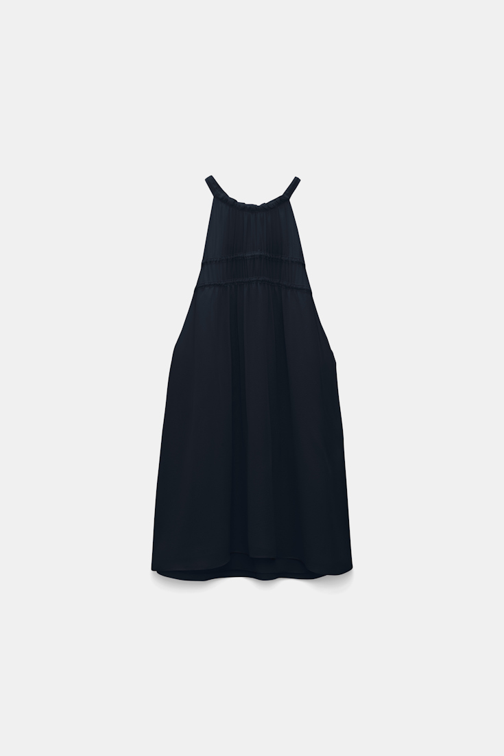 Dorothee Schumacher Neckholder-Top aus Seiden-Georgette dark navy