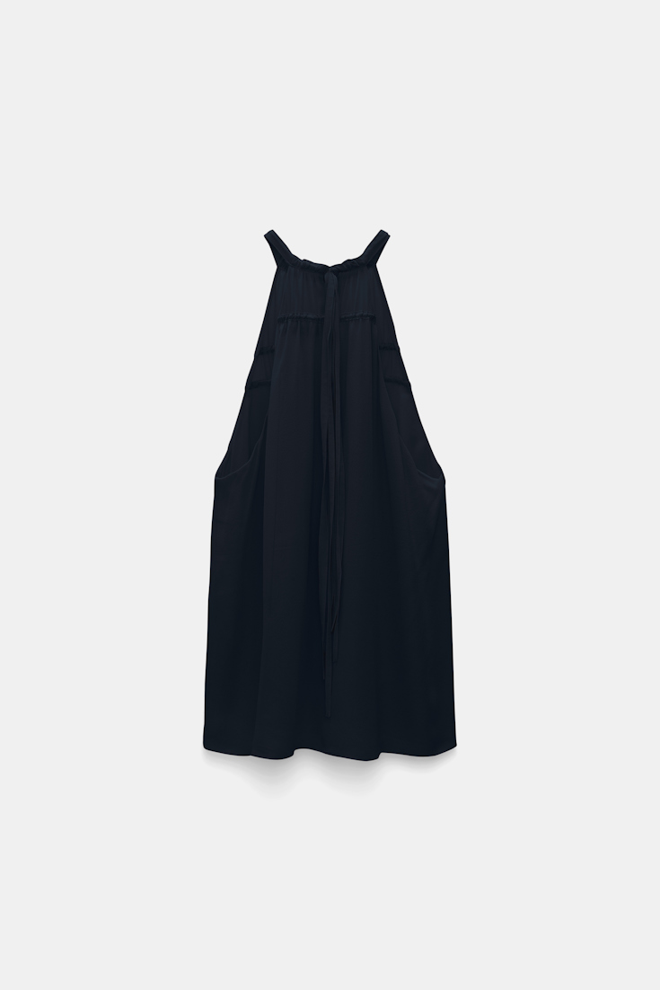 Dorothee Schumacher Neckholder-Top aus Seiden-Georgette dark navy