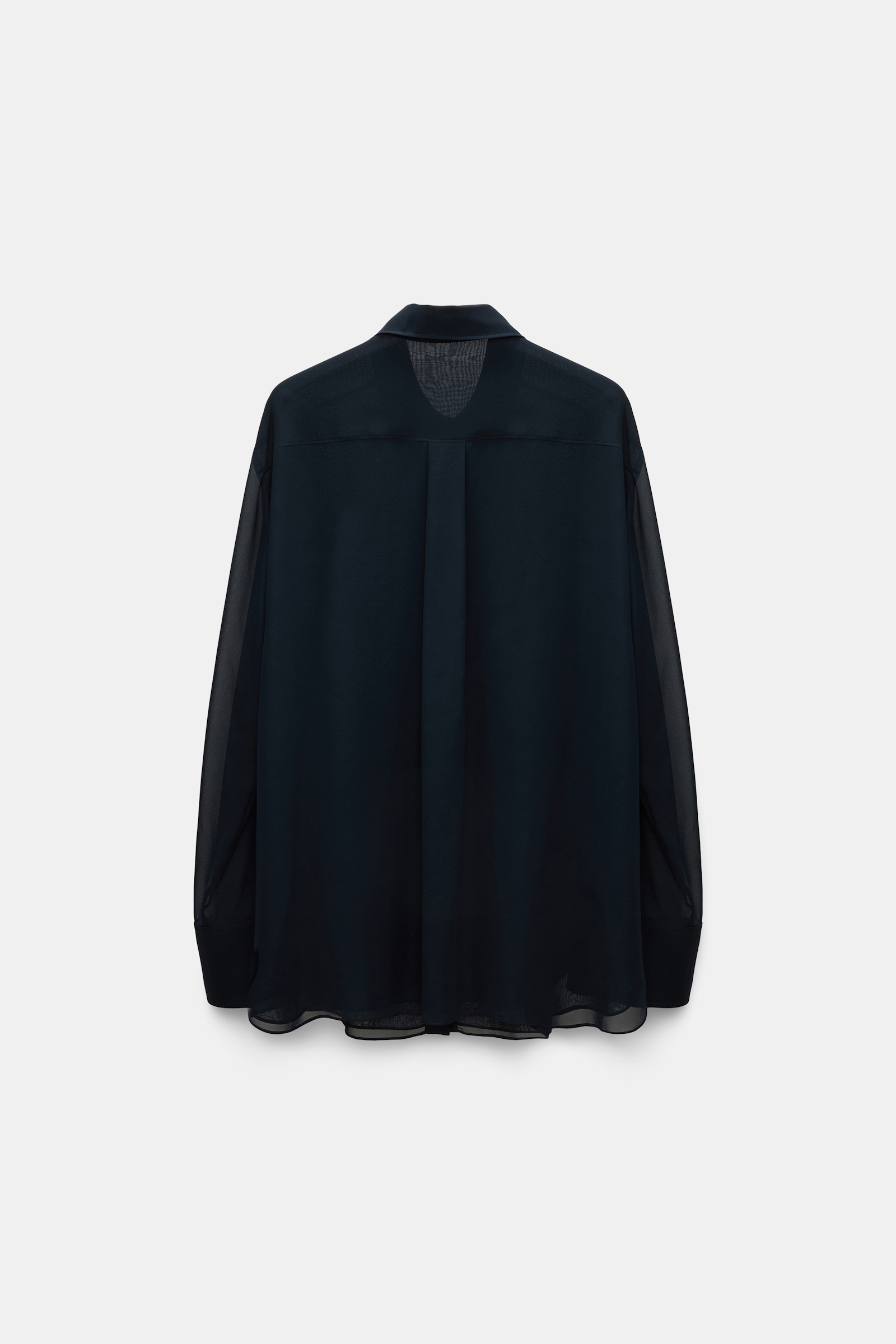Dorothee Schumacher Hemd mit Ruffle-Detail aus Seiden-Georgette dark navy