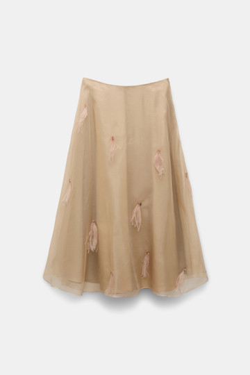 Dorothee Schumacher Von Hand bestickter Rock soft tan