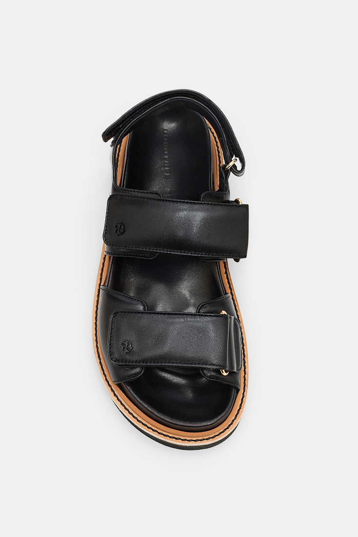 Dorothee Schumacher Leather Velcro strap sandals pure black