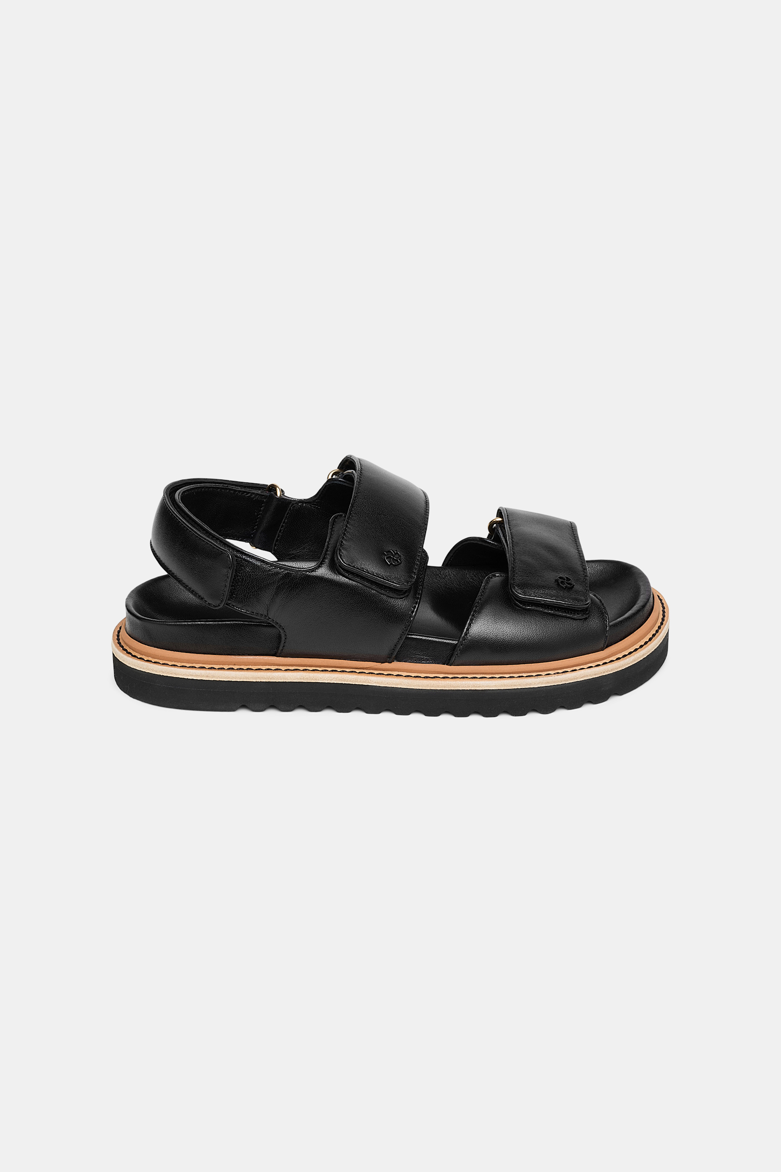 Dorothee Schumacher Leather Velcro strap sandals pure black