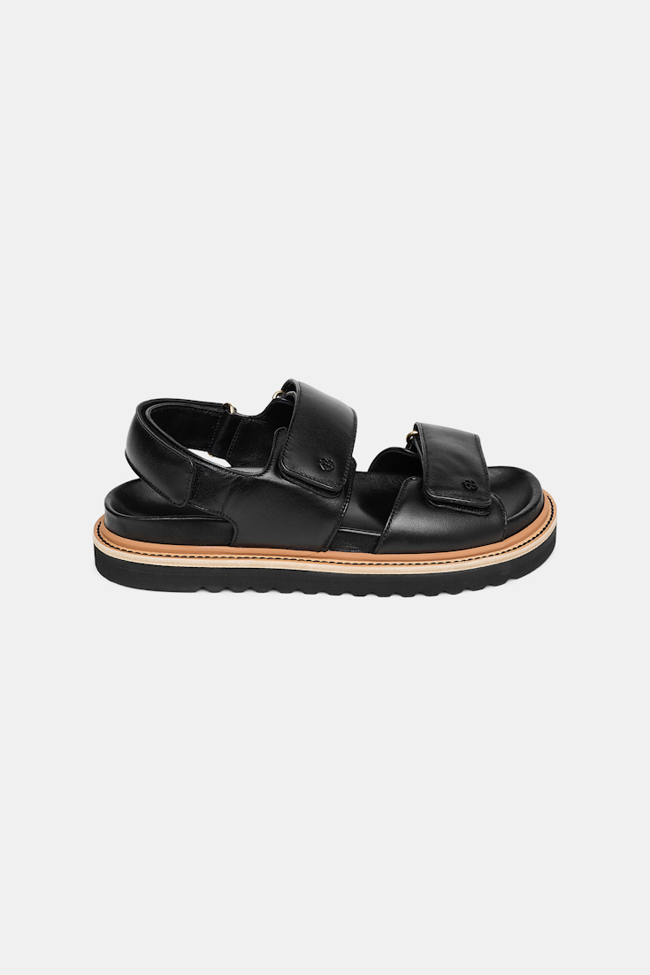 Dorothee Schumacher Leather Velcro strap sandals pure black