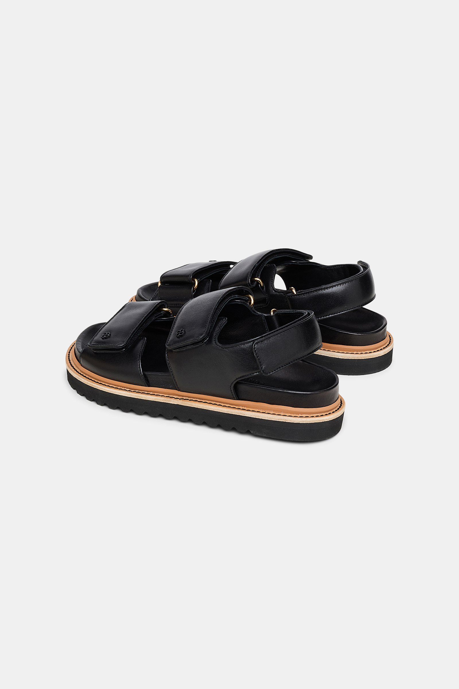 Dorothee Schumacher Leather Velcro strap sandals pure black