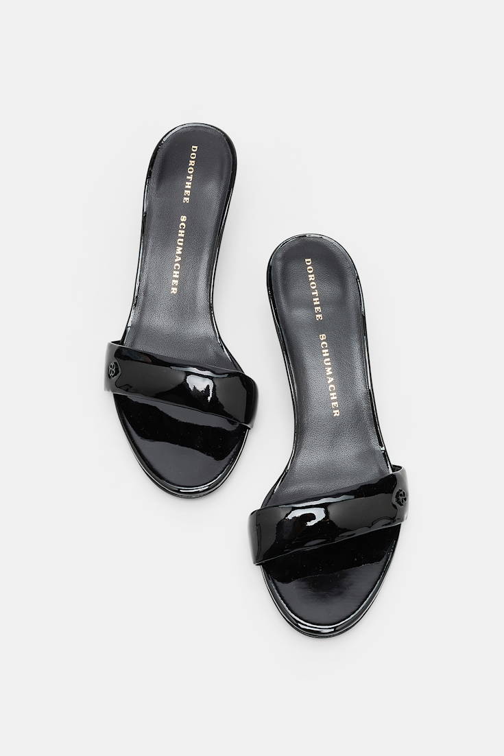 Dorothee Schumacher Shiny Mule Wedges pure black