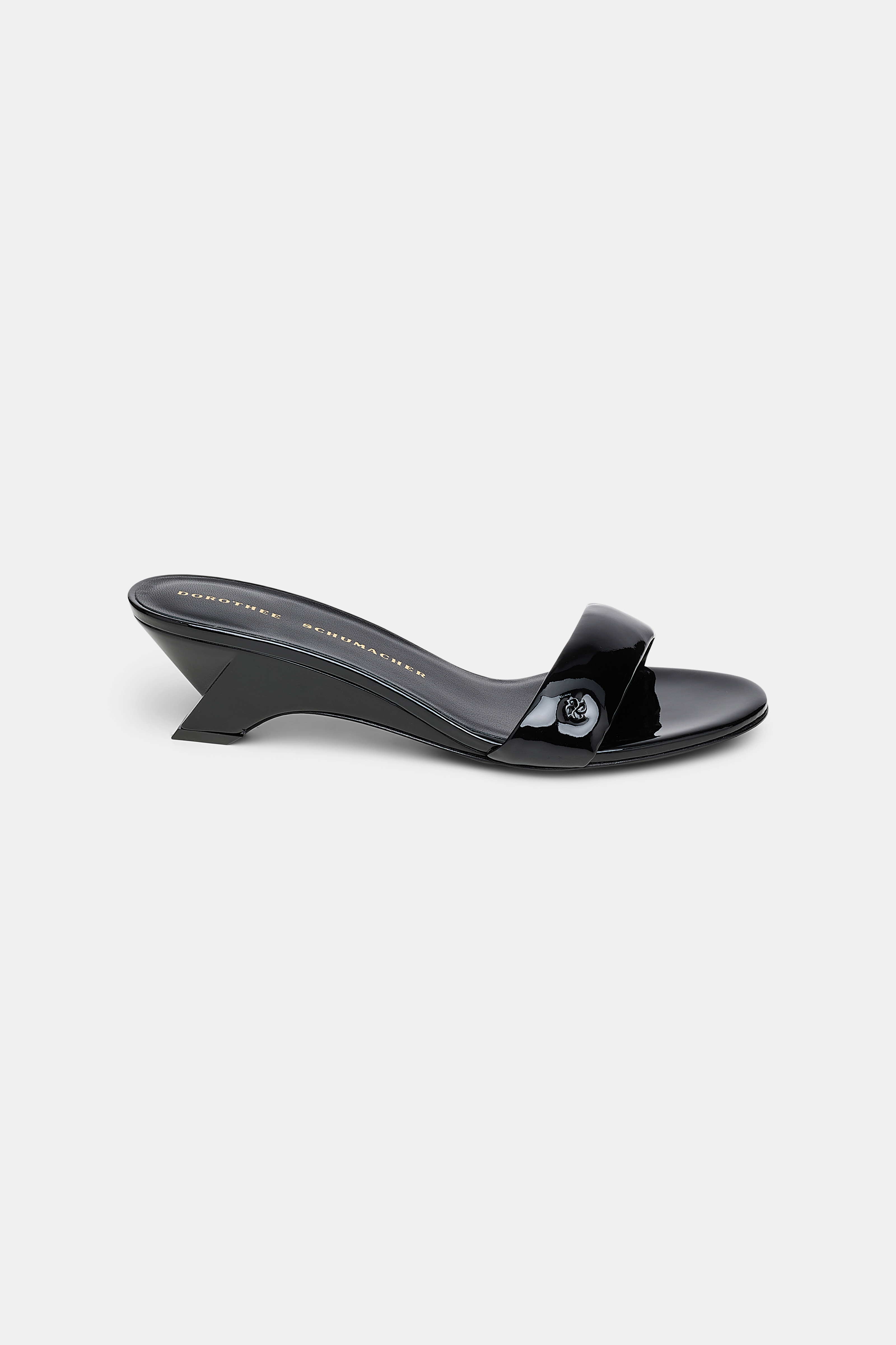 Dorothee Schumacher Patent leather contour wedges pure black