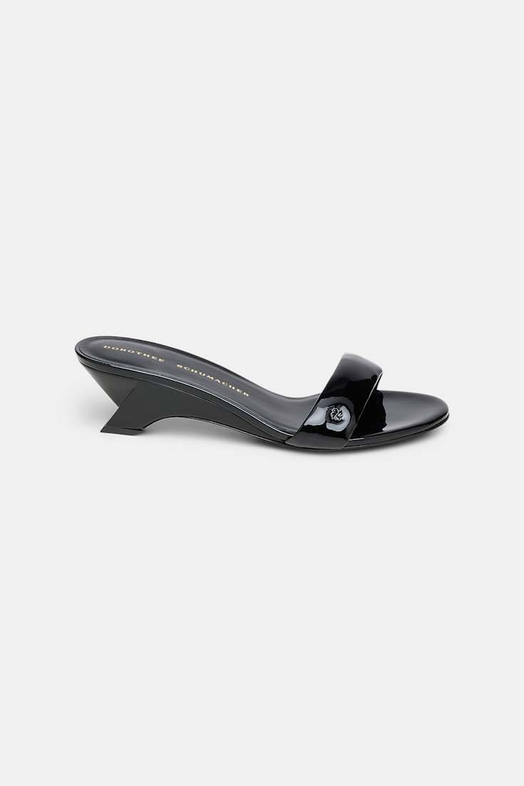 Dorothee Schumacher Shiny Mule Wedges pure black