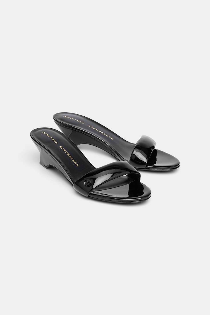 Dorothee Schumacher Shiny Mule Wedges pure black