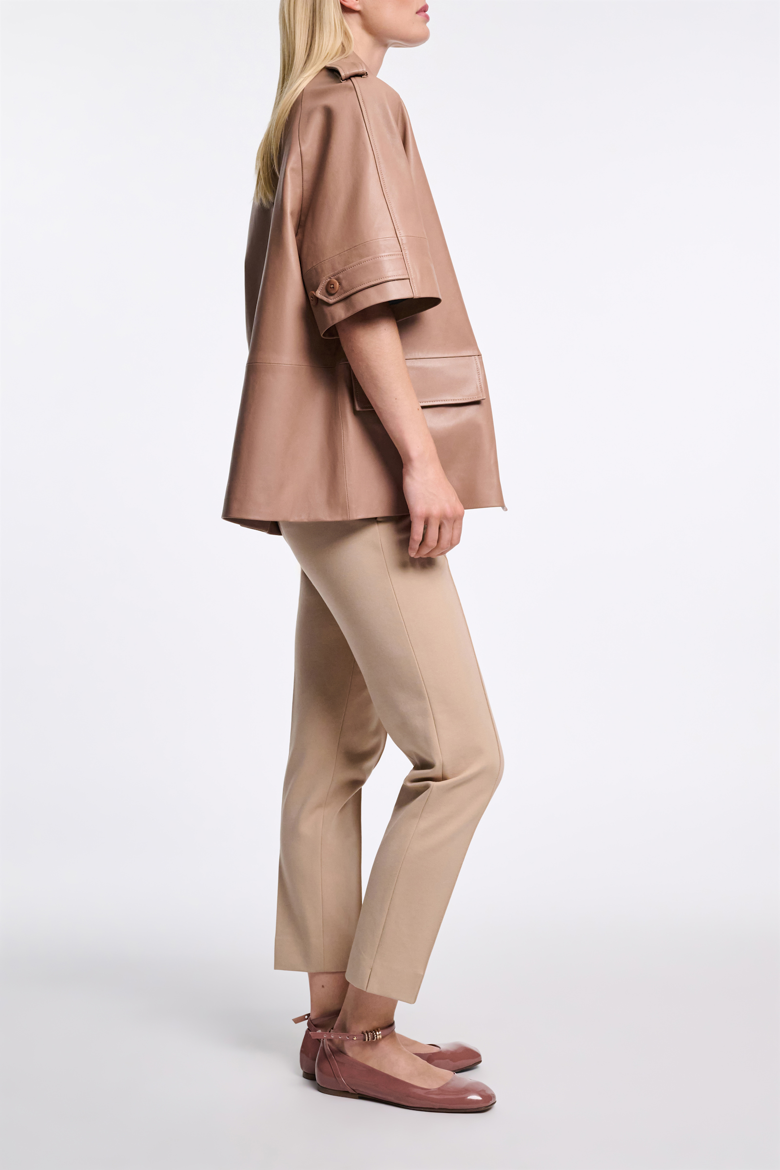 Dorothee Schumacher Patent leather ballerinas with ankle strap copper