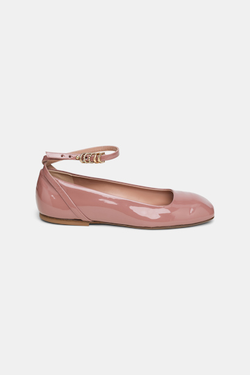 Dorothee Schumacher Ballerinas mit Riemchen und Signature D-Rings copper