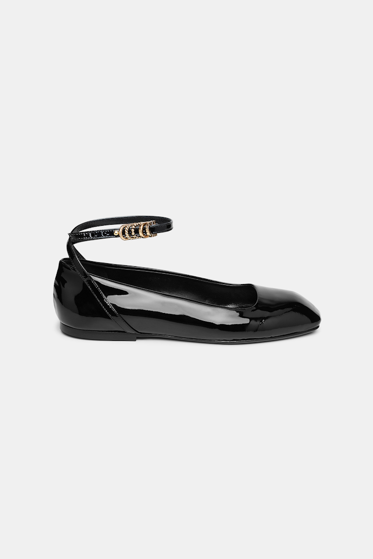 Dorothee Schumacher Ballerinas mit Riemchen und Signature D-Rings pure black