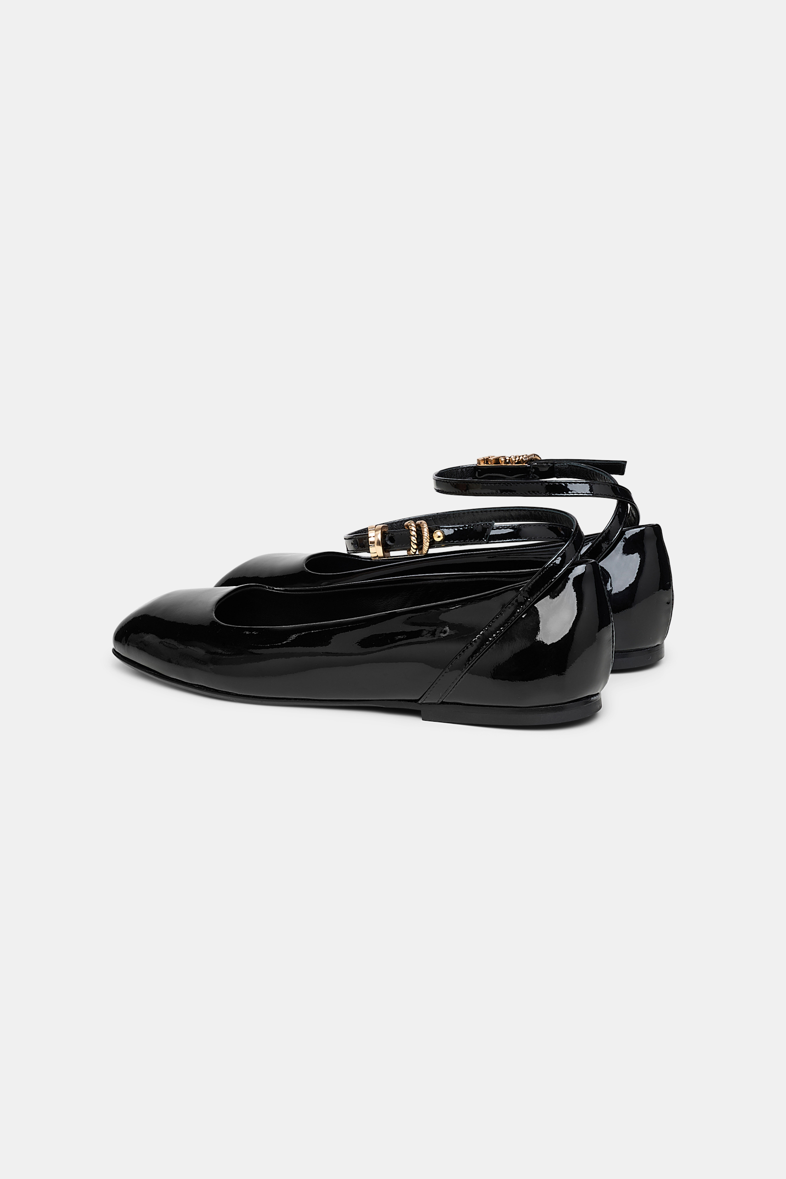 Dorothee Schumacher Ballerinas mit Riemchen und Signature D-Rings pure black