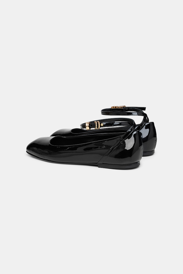 Dorothee Schumacher Ballerinas mit Riemchen und Signature D-Rings pure black