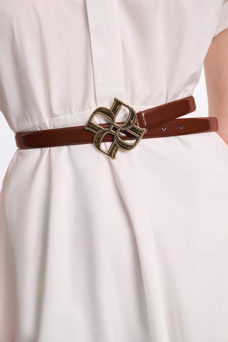 Dorothee Schumacher Gürtel mit D-Rose Schließe chocolate