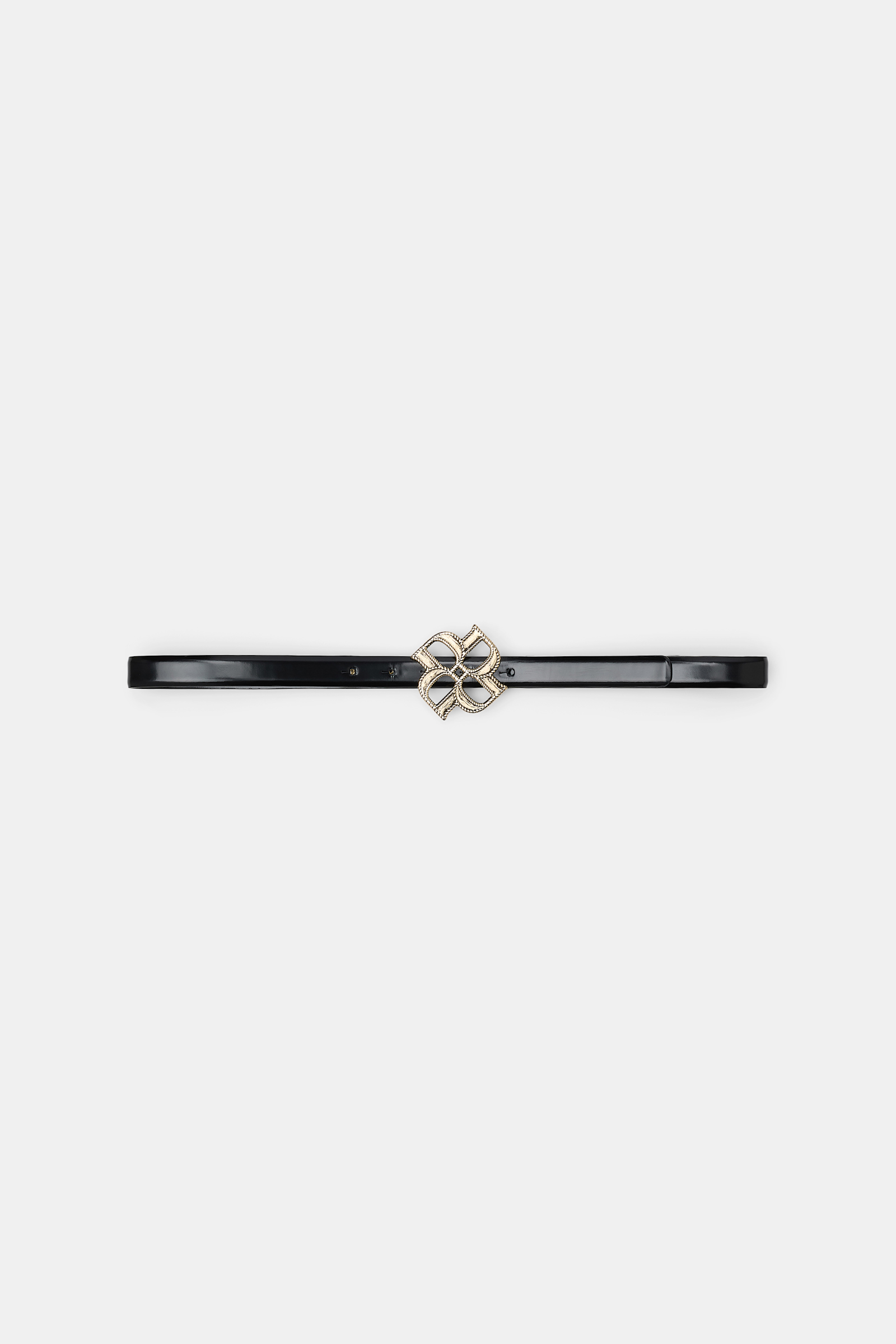 Dorothee Schumacher Boxcalf belt with D-rose buckle pure black