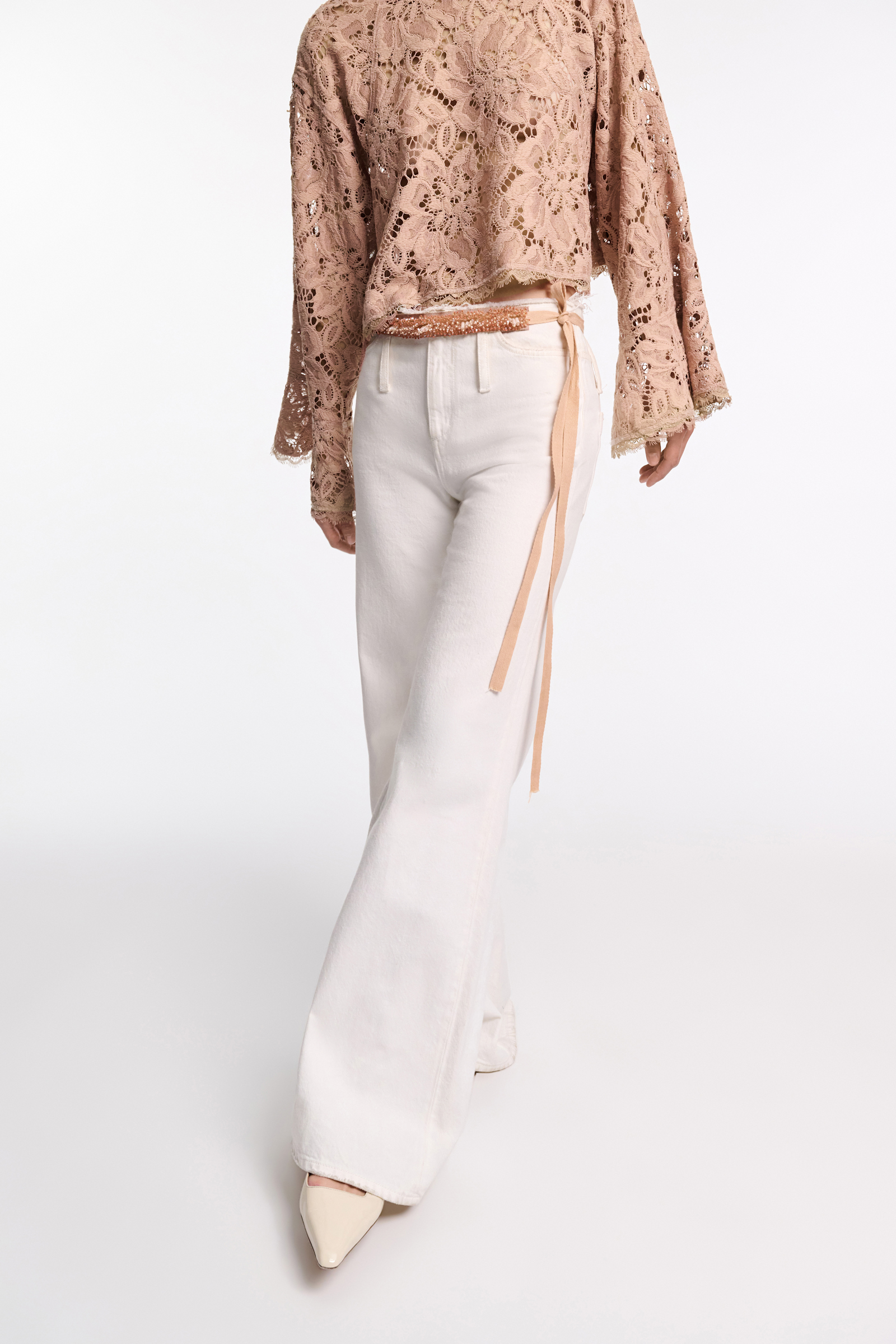 Dorothee Schumacher Von Hand bestickter Bindegürtel burnt brown
