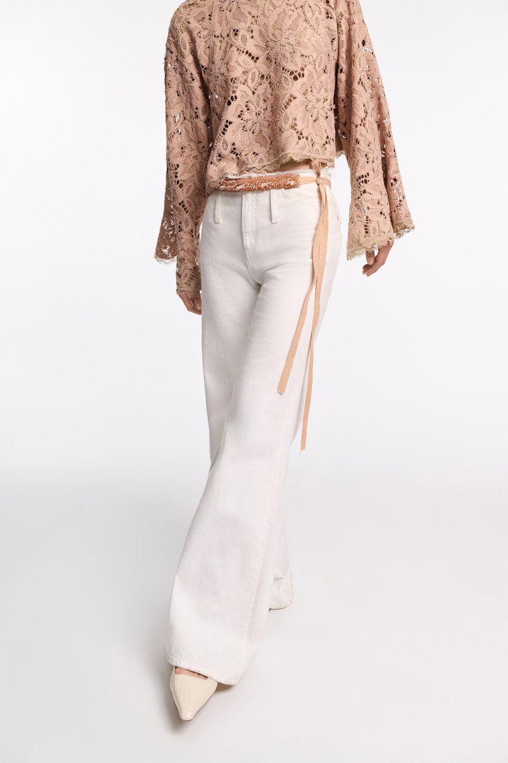 Dorothee Schumacher Von Hand bestickter Bindegürtel burnt brown