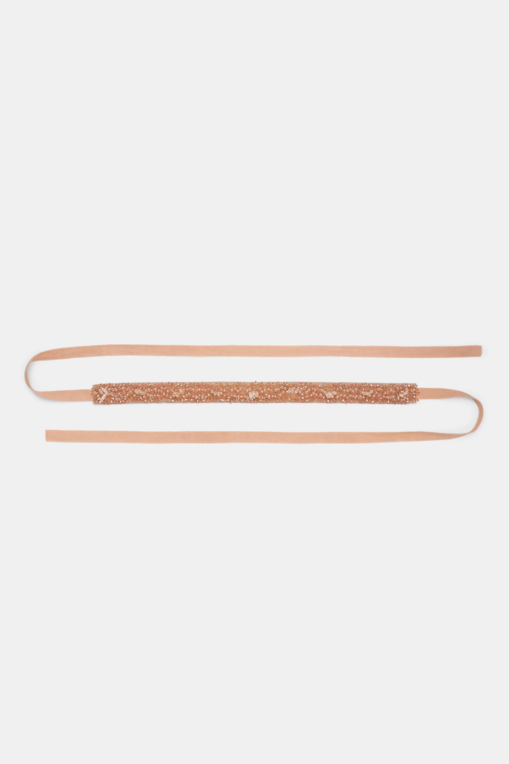 Dorothee Schumacher Von Hand bestickter Bindegürtel burnt brown