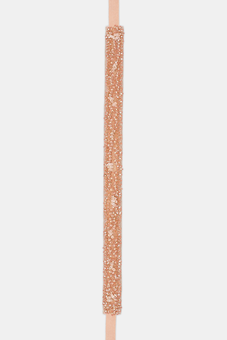 Dorothee Schumacher Von Hand bestickter Bindegürtel burnt brown