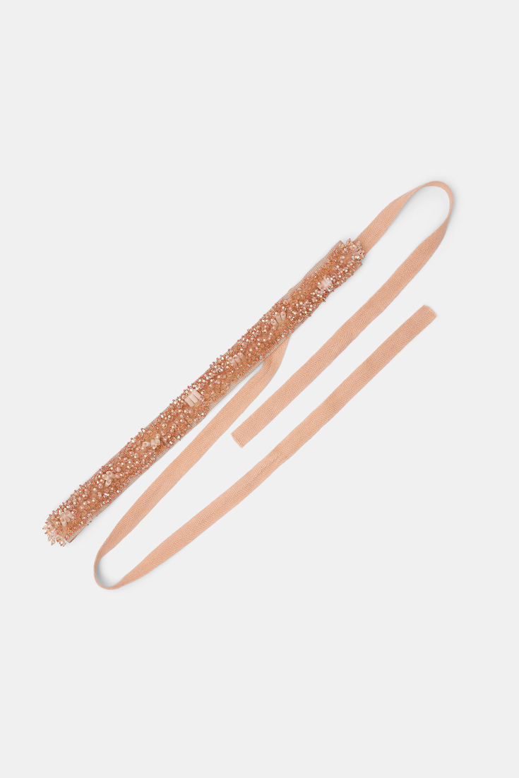 Dorothee Schumacher Von Hand bestickter Bindegürtel burnt brown