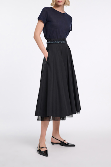 Dorothee Schumacher Von Hand bestickter Bindegürtel powder blue