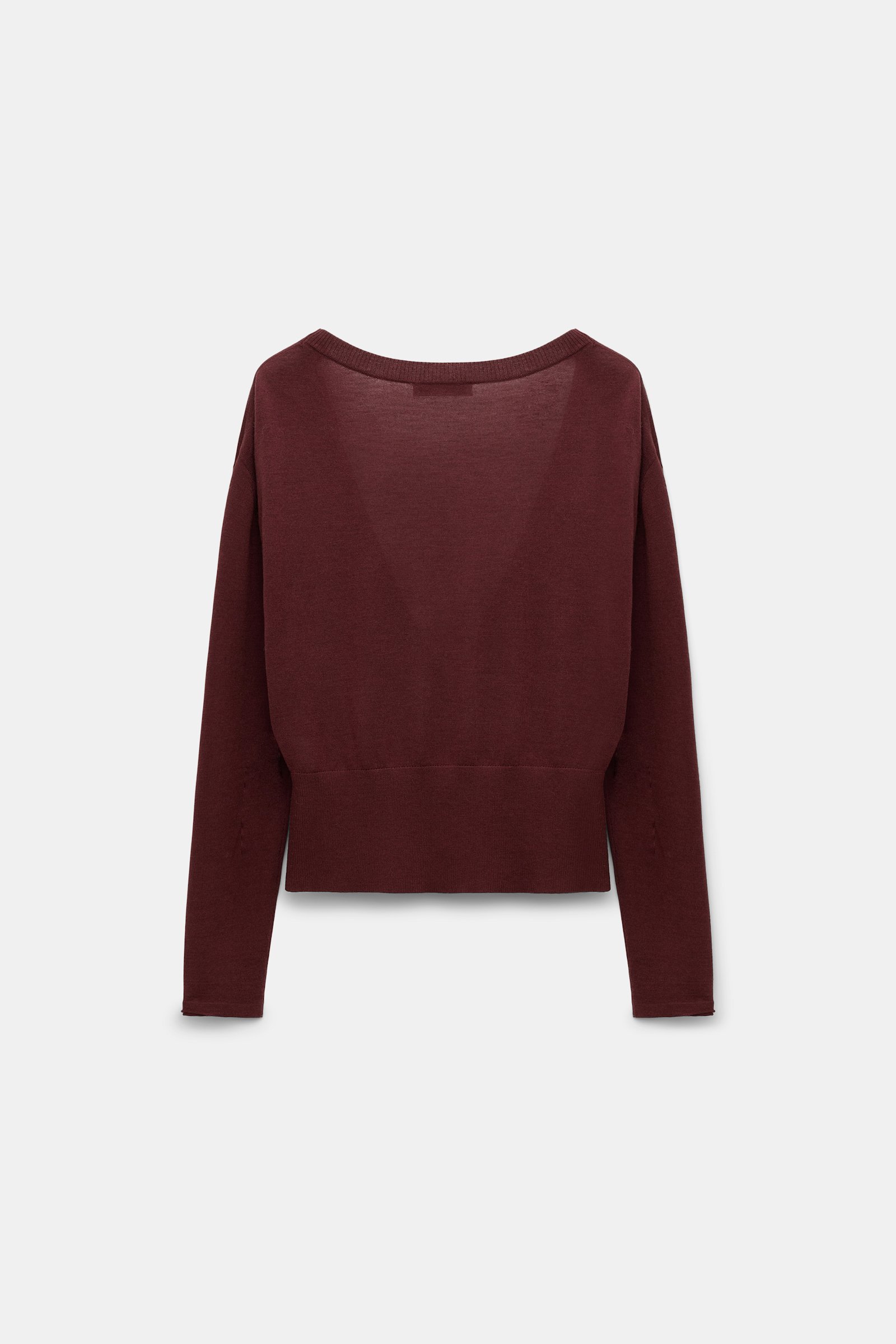 Dorothee Schumacher Virgin Merino-silk V-neck cardigan deep redbrown