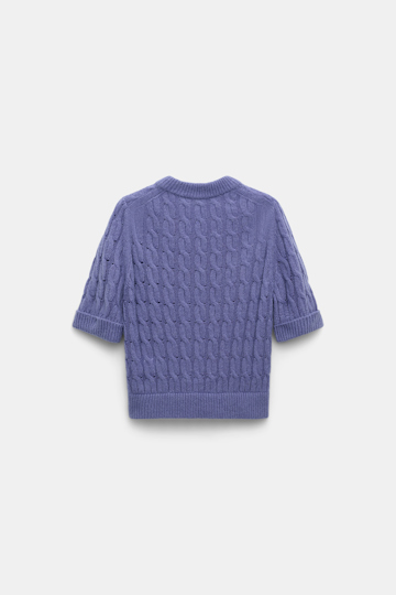 Dorothee Schumacher Cable knit short sleeve pullover hyacinth