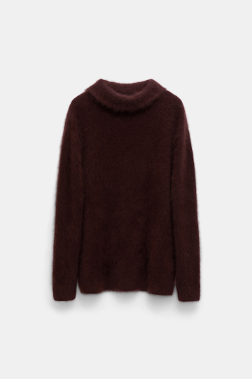 Dorothee Schumacher Fluffy Rollkragenpullover aus Merino und Kaschmir dark chocolate