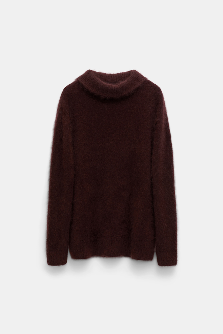Dorothee Schumacher Virgin Merino-cashmere turtleneck pullover dark chocolate