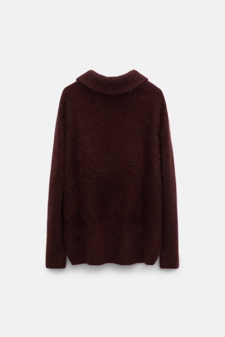 Dorothee Schumacher Virgin Merino-cashmere turtleneck pullover dark chocolate
