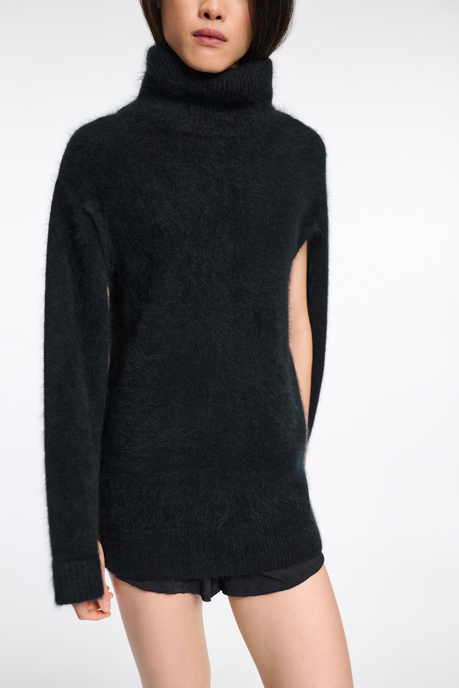 Dorothee Schumacher Virgin Merino-cashmere turtleneck pullover pure black