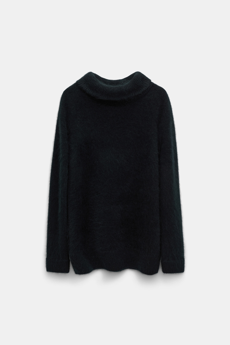 Dorothee Schumacher Virgin Merino-cashmere turtleneck pullover pure black