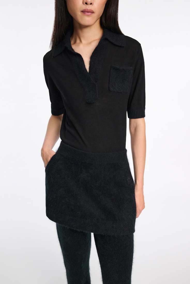 Dorothee Schumacher Virgin Merino-cashmere mini-skirt pure black