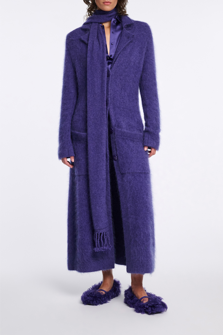Dorothee Schumacher Fluffy Mantel aus Merino und Kaschmir lavendel night
