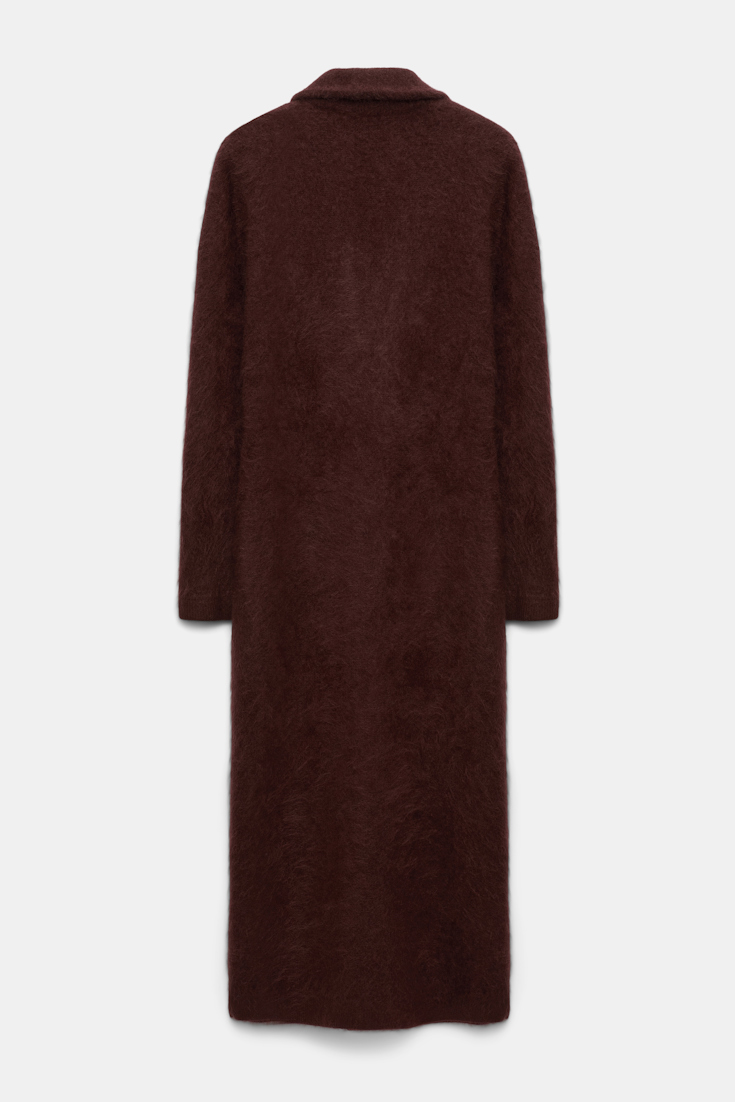 Dorothee Schumacher Fluffy Mantel aus Merino und Kaschmir dark chocolate