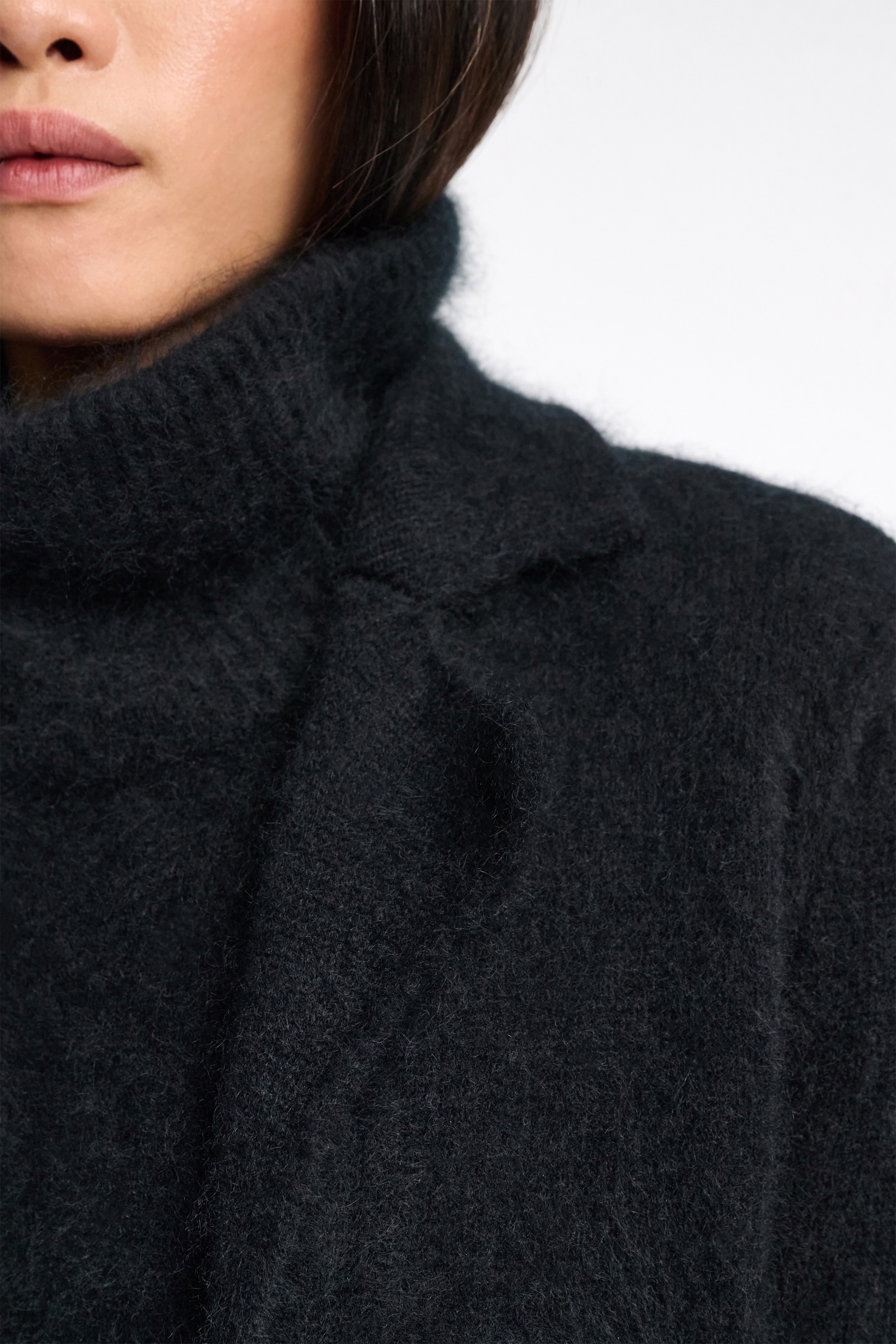 Dorothee Schumacher Fluffy Mantel aus Merino und Kaschmir pure black