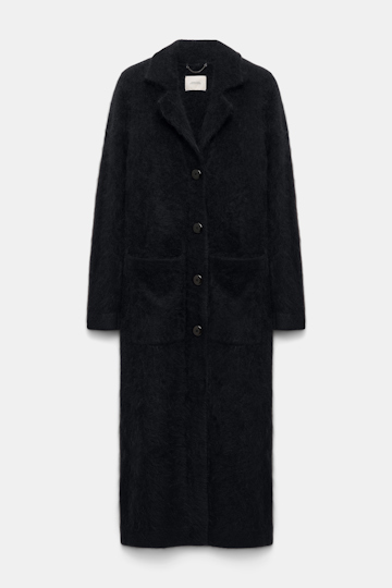 Dorothee Schumacher Fluffy Mantel aus Merino und Kaschmir pure black