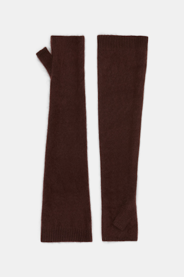 Dorothee Schumacher Virgin Merino-cashmere arm-warmers dark chocolate