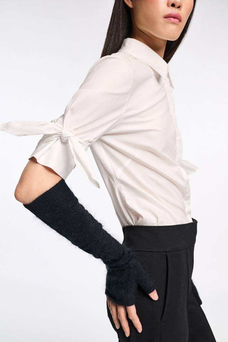 Dorothee Schumacher Virgin Merino-cashmere arm-warmers pure black