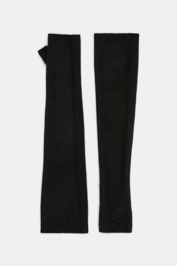Dorothee Schumacher Virgin Merino-cashmere arm-warmers pure black
