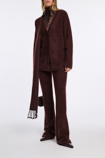 Dorothee Schumacher Virgin Merino-cashmere V-neck cardigan dark chocolate